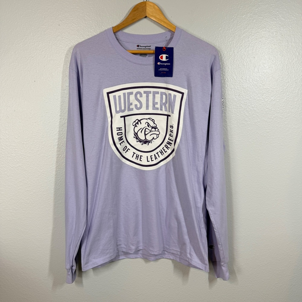 Western Illinois Leathernecks Long Sleeve T-Shirt Mens Medium Purple NEW TAGS